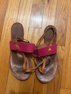 Joie à la Plage Women’s Pink Leather Strap Sandals